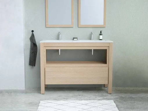 Wastafelmeubel Met Inbouwwastafel - Eikenfineer - 120 Cm - Cosmoti
