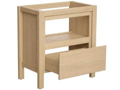 Wastafelmeubel Met Opbergvak - Eikenfineer - 80 Cm - Cosmoti