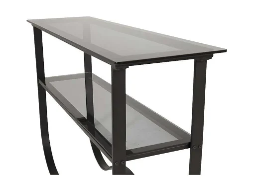Wavy Sidetable Met Plank 34X117 Cm Zwart.