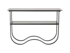 Wavy Sidetable Met Plank 34X117 Cm Zwart.