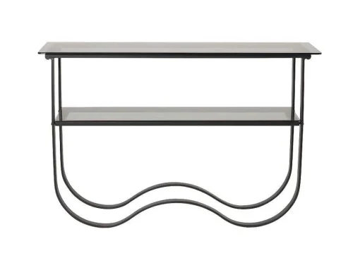 Wavy Sidetable Met Plank 34X117 Cm Zwart.