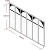 Werkplaatsraam Art Deco Van Gepoedercoat Aluminium 180 X 130 Cm - Zwart - Arcadea