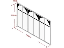 Werkplaatsraam Art Deco Van Gepoedercoat Aluminium 180 X 130 Cm - Zwart - Arcadea