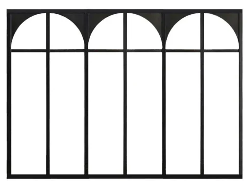 Werkplaatsraam Art Deco Van Gepoedercoat Aluminium 180 X 130 Cm - Zwart - Arcadea