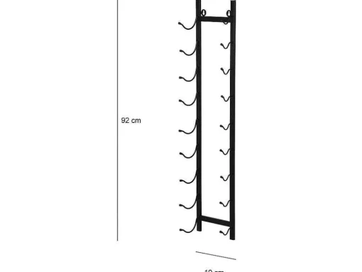 Wijnfleshouder Voor 9 Flessen - L19 X H92 Cm - Metaal - Zwart - Routal
