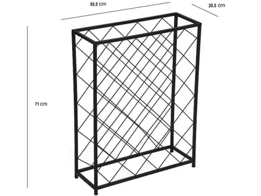 Wijnfleshouder Voor 32 Flessen - L55 X H71 Cm - Metaal - Zwart - Bolinar
