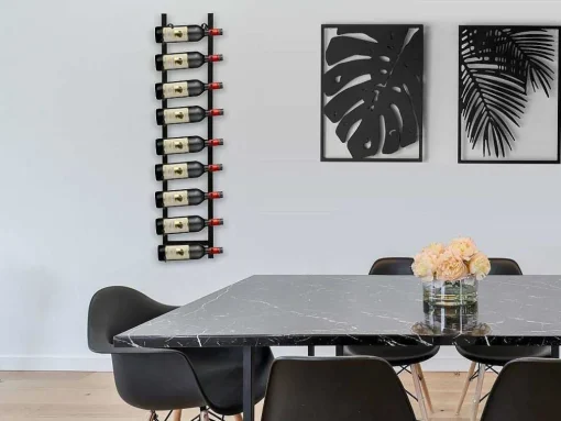 Wijnfleshouder Voor 9 Flessen - L19 X H92 Cm - Metaal - Zwart - Routal