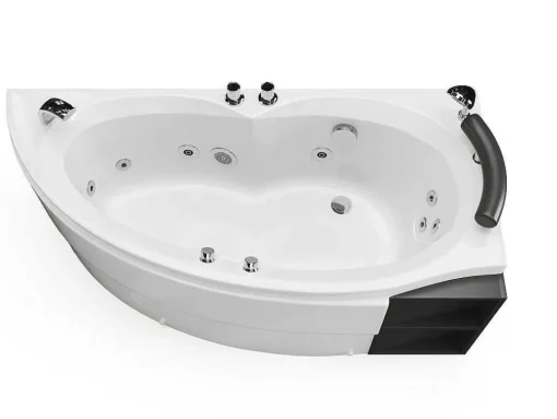 Wit Asymmetrisch Bubbelbad - 1 Plaats - 150 X 100 Cm - Hoek Rechts - Tabana