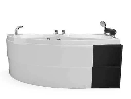 Wit Asymmetrisch Bubbelbad - 1 Plaats - 150 X 100 Cm - Hoek Rechts - Tabana