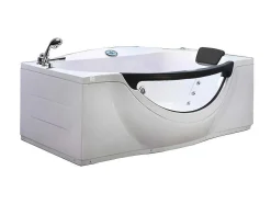 Wit Bubbelbad 180 X 96 Cm Met Frontglas 9 Jets Jasmine