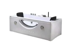 Wit Hydromassagebad Chromotherapie 180 X 90 Cm 16 Jets Eden
