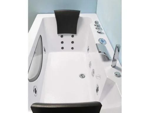 Wit Hydromassagebad Chromotherapie 180 X 90 Cm 16 Jets Eden