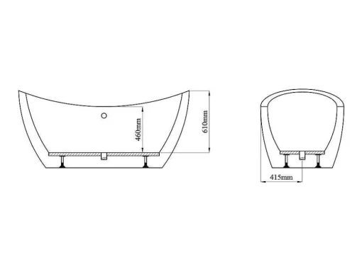 Wit Vrijstaand Designbad - 225 Liter - 170 X 83 X 77 Cm - Alda