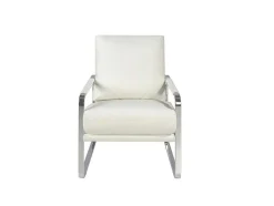 Witte Eco-Lederen Gestoffeerde Fauteuil 5026 Angel Cerda