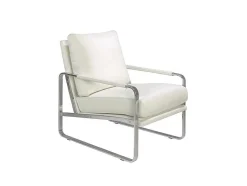 Witte Eco-Lederen Gestoffeerde Fauteuil 5026 Angel Cerda