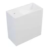 Witte Hangende Wastafel Van Solid Surface Met Nis - Kraan Links - 40 Cm - Pumori
