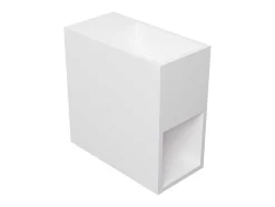 Witte Hangende Wastafel Van Solid Surface Met Nis - Kraan Links - 40 Cm - Pumori