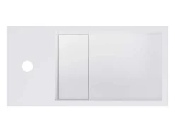 Witte Hangende Wastafel Van Solid Surface Met Nis - Kraan Links - 40 Cm - Pumori