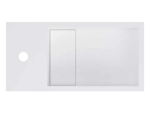 Witte Hangende Wastafel Van Solid Surface Met Nis - Kraan Links - 40 Cm - Pumori