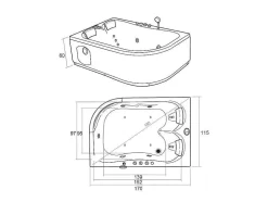 Witte Hottub 170 X 115 Cm Voor 2 Personen 15 Jets Tulip