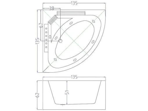 Witte Hottub Voor 1 Persoon 135 X 135 Cm 6 Jets Sage