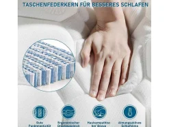 160 X 200 Cm Matras Met 7-Zone Pocketveren En Hr-Schuim, 25 Cm Dik - Merax