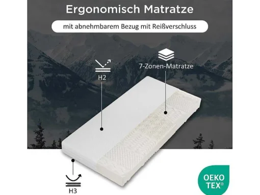 90 X 200 Cm Schuimmatras 7 Comfortzones Dikte 20Cm - Merax