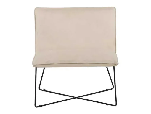 X-Lounge Fauteuil Velours Offwhite.