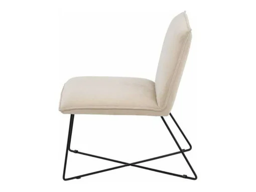 X-Lounge Fauteuil Velours Offwhite.
