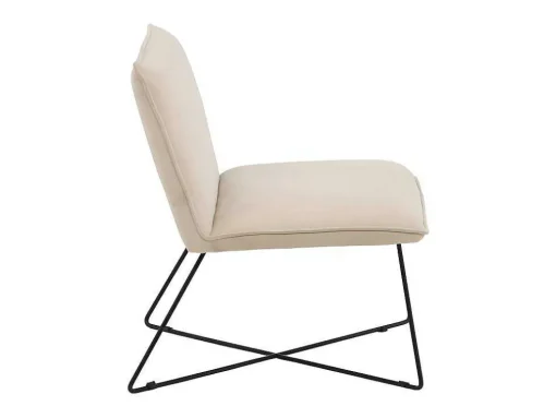X-Lounge Fauteuil Velours Offwhite.