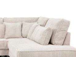 Xxl Hoekbank Van Beige Ribfluweel Tessio Van Maison Cephy