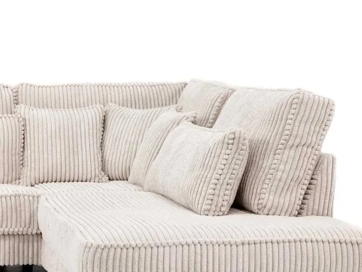 Xxl Hoekbank Van Beige Ribfluweel Tessio Van Maison Cephy