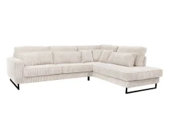 Xxl Hoekbank Van Beige Ribfluweel Tessio Van Maison Cephy