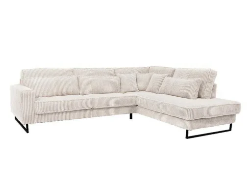Xxl Hoekbank Van Beige Ribfluweel Tessio Van Maison Cephy