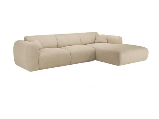 Xxl-Hoekbank Met Hoek Rechts In Beige Textuurstof Pogni Van Maison Cephy