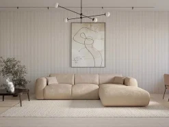 Xxl-Hoekbank Met Hoek Rechts In Beige Textuurstof Pogni Van Maison Cephy
