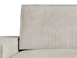 Zitbank 2 Plaatsen Beige Ribfluweel Amelia