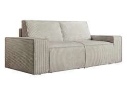 Zitbank 2 Plaatsen Beige Ribfluweel Amelia
