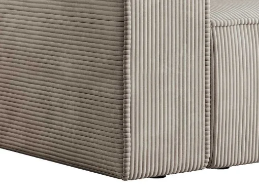Zitbank 2 Plaatsen Beige Ribfluweel Amelia