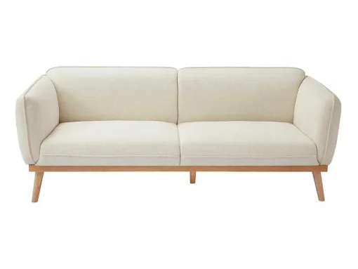 Zitbank Met 3 Plaatsen En Bekleding In Beige Textuurstof Fanira