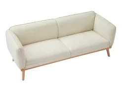 Zitbank Met 3 Plaatsen En Bekleding In Beige Textuurstof Fanira