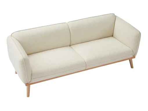 Zitbank Met 3 Plaatsen En Bekleding In Beige Textuurstof Fanira