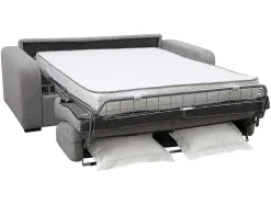 3-Zits Express Slaapbank Van Grijze Stof - Matras 18 Cm - Bevis