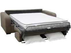 3-Zits Express Slaapbank Van Olijfgroene Stof - Matras 14 Cm - Bevis