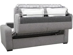3-Zits Express Slaapbank Van Grijze Stof - Matras 18 Cm - Bevis