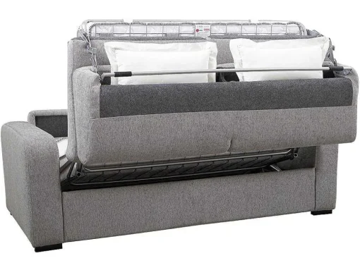 3-Zits Express Slaapbank Van Grijze Stof - Matras 18 Cm - Bevis