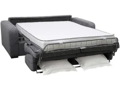 3-Zits Express Slaapbank Van Antraciete Stof - Matras 18 Cm - Bevis