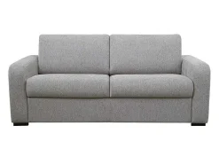 3-Zits Express Slaapbank Van Grijze Stof - Matras 18 Cm - Bevis