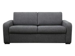 3-Zits Express Slaapbank Van Antraciete Stof - Matras 18 Cm - Bevis