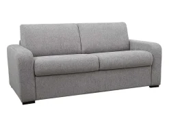 3-Zits Express Slaapbank Van Grijze Stof - Matras 18 Cm - Bevis